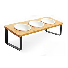 THCTYRP 고양이용 식기 3개 세트 대각선 설계・미끄럼 방지 부착 먹이 접시와