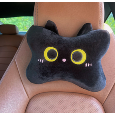 可愛貓咪造型汽車靠墊 頸部背部支撐 減壓舒適 汽車座椅墊, 頭枕1隻, 1個