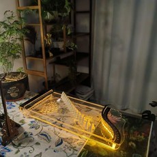 古箏練指器 旅行演出琴碼版 專業手型指法訓練器 小迷你透明夜光水晶便攜式初學者古箏, 1個, 黑色黃光, 黑色黃光