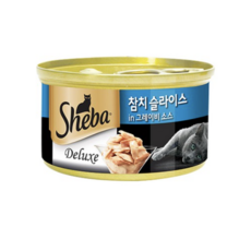 쉬바 디럭스 참치슬라이스 그레이비소스 캔, 참치슬라이스와그레이비소스, 85g, 5개