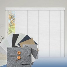 커크워드 슬라이딩 패널 트랙 블라인드 파티오 도어 대형 창문 블라인드 룸 디바이더 유리문 맞춤 사이즈 12개 다채색 원단 샘플