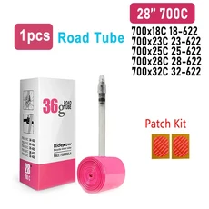 RideNow TPU 자전거 내부 튜브 700C 23 40 초경량 자갈 타이어 MTB, 01 65mm with Patch Kit, 01 Presta 밸브, 01 1pcs 36g, 1개