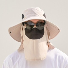 비안 UV차단 햇빛가리개 챙 넓은 스포츠 모자, 베이지, 1개