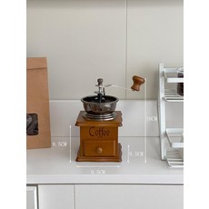 미니 소품 악세사리 타자 달력 흔들말 가림막 시계, 1개, 커피색 기계 장식품 연갈색 나무 철제