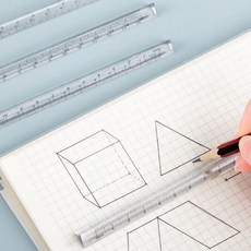 입체 삼각 15cm 투명 직자, 1개
