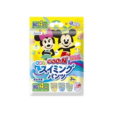 【CHL】日本境內版大王 GOO.N 游泳尿布 泳褲尿布 戲水尿布 防水尿布 紙尿布 寶寶泳褲 迪士尼包裝, 1個, BIG-4入(超商限取2個)