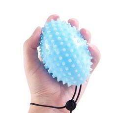 타원형 악력볼 악력기 손 운동 마사지 재활 스트랩 줄, 1개, 스카이