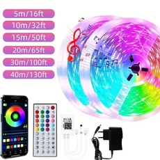 12V RGB 네온 LED 스트립 음악 동기화 DIY APP 주소 지정 가능 픽셀 튜브 테이프 로프 블루투스 WIFI 매직, 02 발광 Color3, 01 US Plug, 06 DC24V 5m