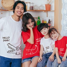 Hello Dear 純棉短袖T恤 MIT台灣製造 親子裝 鱷魚圖案 短袖上衣 現貨速發