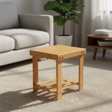 우드미니선반 겸 보조의자 대나무BBS