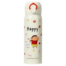 Aiying 크레용 신짱 원터치 듀얼 음용 보온 보냉 텀블러 SC10194, 아이보리, 1개, 480ml