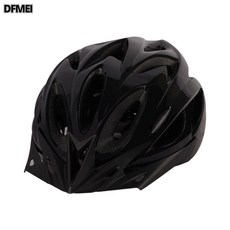 DFMEI 單車 自行車 男女通用款 騎行頭盔 一體成型 標, 1個, 全黑:L