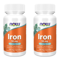 [Now Foods] 철분 18 mg 120 베지캡슐 2 SET