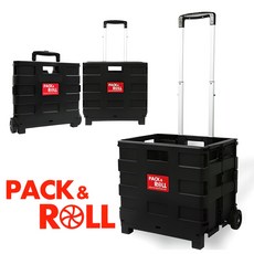 팩앤롤 접이식 멀티카트 중형, 블랙, 1개