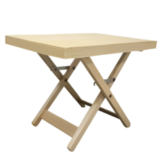 艾維斯 摺疊三合一實木野餐桌, 木色, 1個