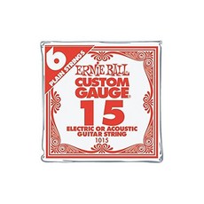 어니 볼 니켈 플레인 싱글 기타 스트링 .015 게이지 6개 팩 Ernie Ball Nickel Plain Single Guitar String .015 Gauge 6-Pack, 1개