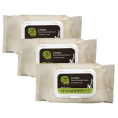 과일나라 세안이야기 곡물 딥 클렌징티슈, 100매, 3개