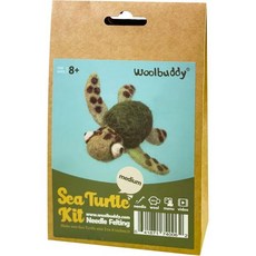 초보자를 위한 울버디 바늘 펠팅 키트 바다거북 DIY 공예품 재미있는 프로젝트를 양모 도구 및 지침 포함, Sea Turtle