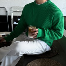 빠델 남녀공용 하찌 라운드 오버핏 니트