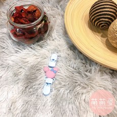 萌萌屋 【現貨】 兒童手帕夾 迷你手帕夾 手帕雙頭夾 卡通手帕夾 手帕夾 幼兒園手帕夾 幼兒園專用 雙頭夾, 1個, 粉藍米奇, 粉藍米奇