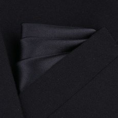 男裝西裝口袋巾方巾男士襯衫手帕巾正裝西服胸巾絲巾胸口巾小白色, 黑色光面口袋巾 黑色