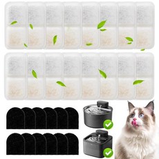 16+16 Pack Replacement Filters for Oneisall Wireless Cat Water Fountain Stainless Steel(PW13/PW14)