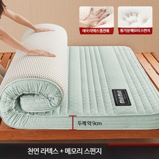 매트리스 두께 6cm 9cm 메모텍스 매트 기숙사 토퍼, 그린 9cm