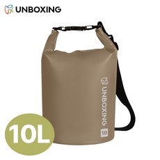 언박싱 아웃도어 드라이백 방수가방 물놀이 워터밤 생존 수영 가방 생활방수 대용량, 10L, 카키
