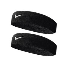 나이키 스우시 클래식 헤어밴드 2P, 2개, 블랙+블랙