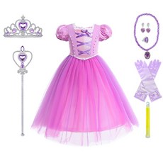 Uni Angel 紫色公主款無袖連衣裙+7個配飾套裝