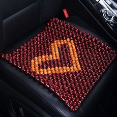 차량용 구슬방석 여름 카시트 나무구슬 통풍 운전석 구슬 지압, 1개, L. 하트 모양 밑면이 없는 패브릭 매트 유칼립투스 나