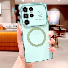 럭셔리 도금 소프트 TPU 케이스 갤럭시 S25 S24 S23 S22 울트라 플러스 S 25 24 S25 울트라용 맥세이프 충전 여성용 커버, For Samsung S23, Mint
