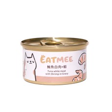艾爾發寵物 80g x 24罐/箱 貓罐頭 副食罐 貓湯罐, 1個, 鮪魚白肉+蝦