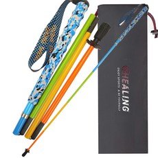 KHEALING 115g125g130G] (120cm) 트레킹 폴 카본 폴딩 2024년에 발매[초경량 탄소 섬유, NONE, 1개