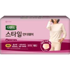 디펜드 스타일 언더웨어 여성 파워 중형 18개입 1팩 성인기저귀, 1세트