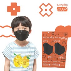 써니데이 퓨로 황사마스크 KF80 소형 개별포장, 1매, 30개, 블랙