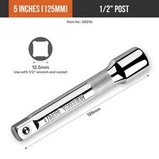 HI SPEC 소켓 익스텐션 필수 150MM 드라이브 인치 세트 PC 100MM 길이 렌치용 50MM 래칫 수공구, 127mm(5 inch)