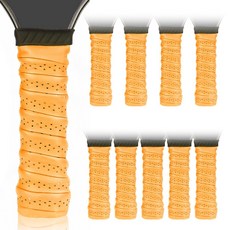 미끄럼방지 골프 그립교체 테이프 피클볼 배드민턴 낚시 테니스 그립 땀흡수 쿠션 테이프, 10개, 오렌지