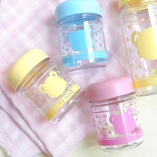 치즈넛 MY곰 까까통 강아지 간식통 휴대용 물통 사료통 150ML /350ML, 분홍, 350ml, 1개