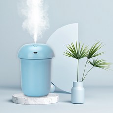 버섯가습기 아이디어 USB플러그 LED야등 가정용공기청정기 스프레이 가습기, 단일사이즈, X5 블루