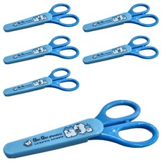胖胖星球 安全剪刀, 塑膠金屬材質, 尺寸約60x140mm, 附保護套, 藍色, 6包