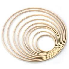 마크라메 드림캐쳐 자개 모빌 공예용 대나무 우드링 5개