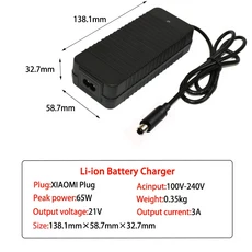 DC 21V 3A 리튬 배터리 충전기 어댑터 고속 적응 형 DC5.5*2.1MM EU 플러그, 03 EU Plug, 02 XIAOMI