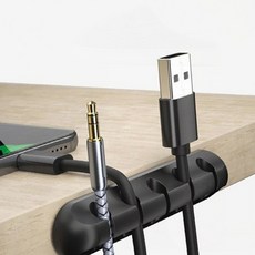 실리콘 케이블홀더 책상 USB 충전선 고정 선정리 전선클립 8구, 본상품, 1개, 상세페이지 참조