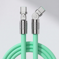 제이엘 120w 초고속 C to C 충전케이블 180도 회전 케이블, 1개, 민트, 1.5m