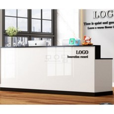 업소용카운터 미용실 카운터 인포테이블 안내데스크 계산대, 화이트 돌 무늬 블랙 돌 무늬 140x60x100cm