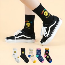 Sockpiens 女款運動微笑時尚襪子 5種組