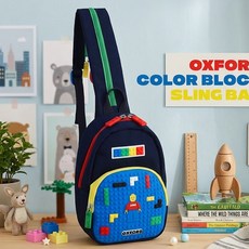 옥스포드 컬러 블럭 슬링백 저학년 소풍 가방 보조가방 조카 선물
