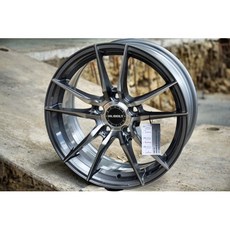 FK鋁圈 16吋 5/112 SF801 亮鐵灰車面 灰金油 鋁合金輪圈 時尚改裝, 1個