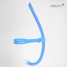 【台灣出貨】游泳呼吸管自由泳訓練水下呼吸器前置中置自由泳游泳專用裝備, 濕式前置呼吸管-透藍 6-12歲